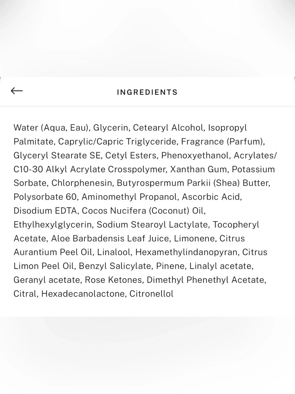 Victorias Secret lightweight hydrating
